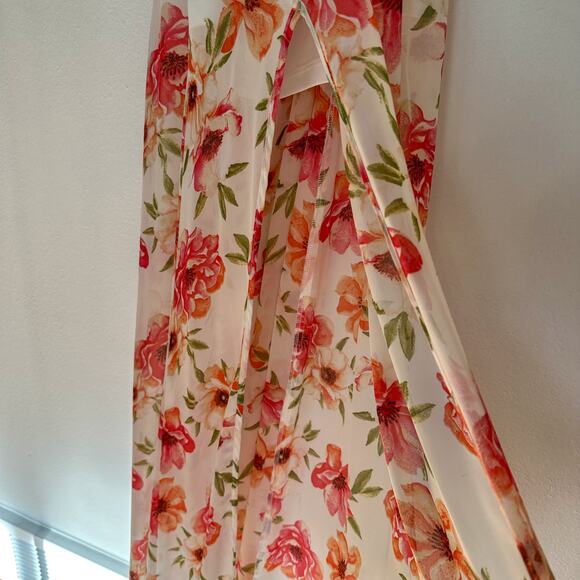 Show Me Your Mumu Floral Maxi Dress Wedding Guest Halter Dress Pink Poppy Floral - Picture 4 of 6